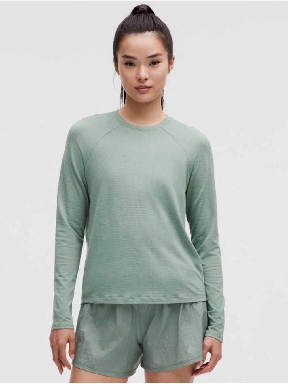 Lululemon Long-Sleeve Crewneck Top in Light Sage